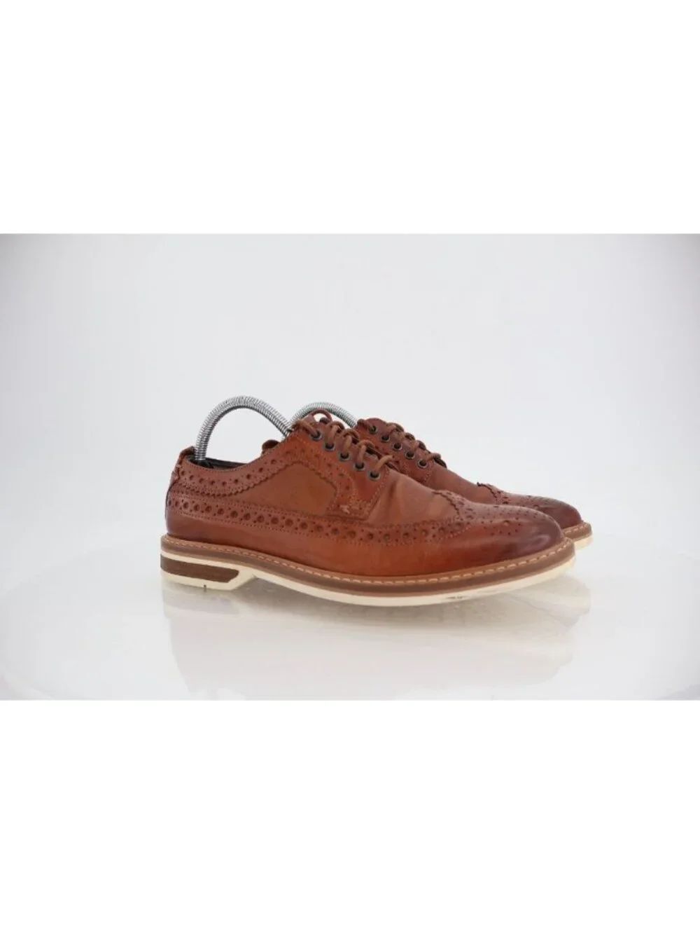 Clarks Mens Pitney Limit Loafer Size 7.5 Brown Wingtip Lace Up Leather Shoe
